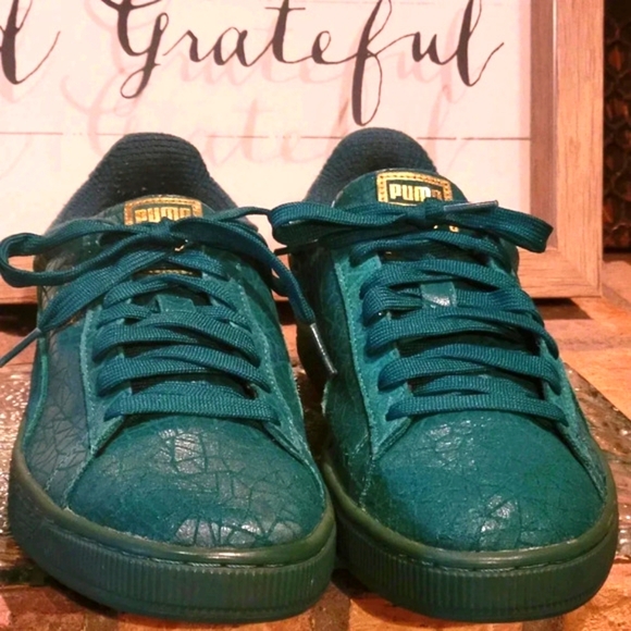 Puma Suede Crackle 'Parasailing Green #361858 01 Mns 10 - Picture 2 of 10